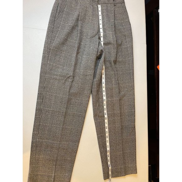 Bridgewater Women Dress Pants Plaid High Rise Pleated Straight Leg Gray Size 12P - Picture 6 of 10